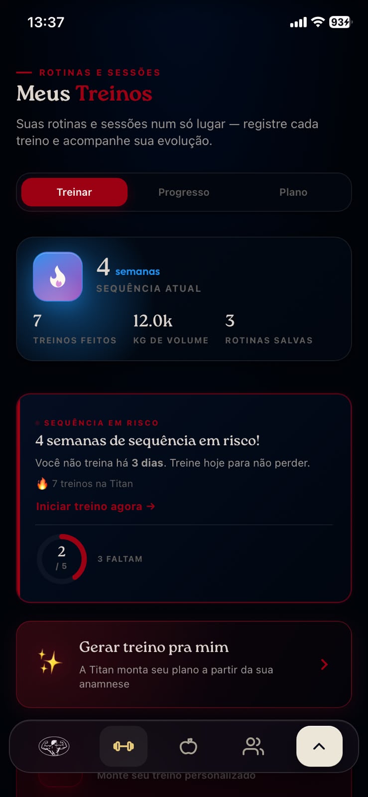 Meus treinos